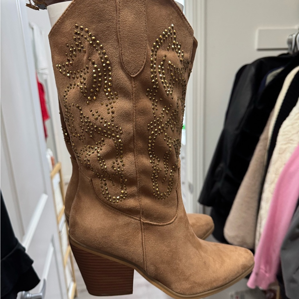 Brown cowboy boots